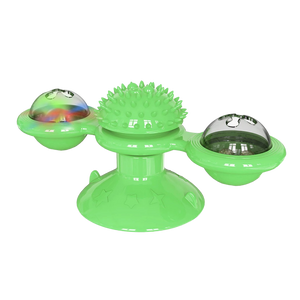 Rotative Windmill Cat Toy With Brush