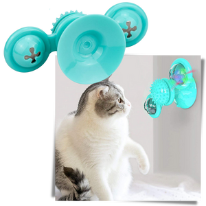 Rotative Windmill Cat Toy With Brush