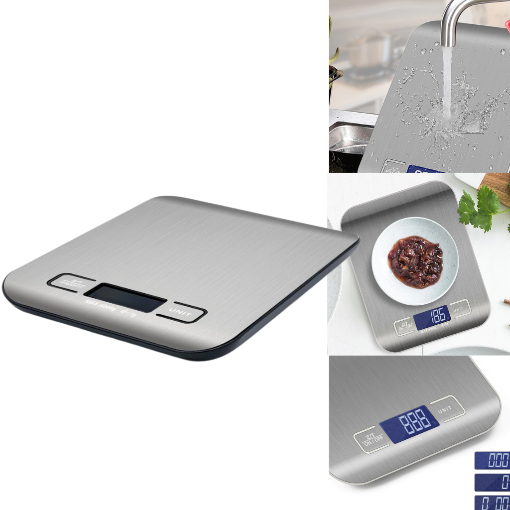 Stainless Steel LCD Digital Kitchen Scale - Ozerty