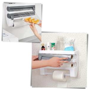 4-in-1 Wall Mounted Plastic Film and Paper Towel Holder