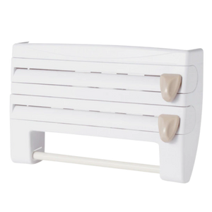 4-in-1 Wall Mounted Plastic Film and Paper Towel Holder