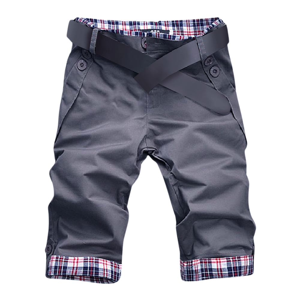 Elegant Men's Cargo Shorts -Grey - Ozerty