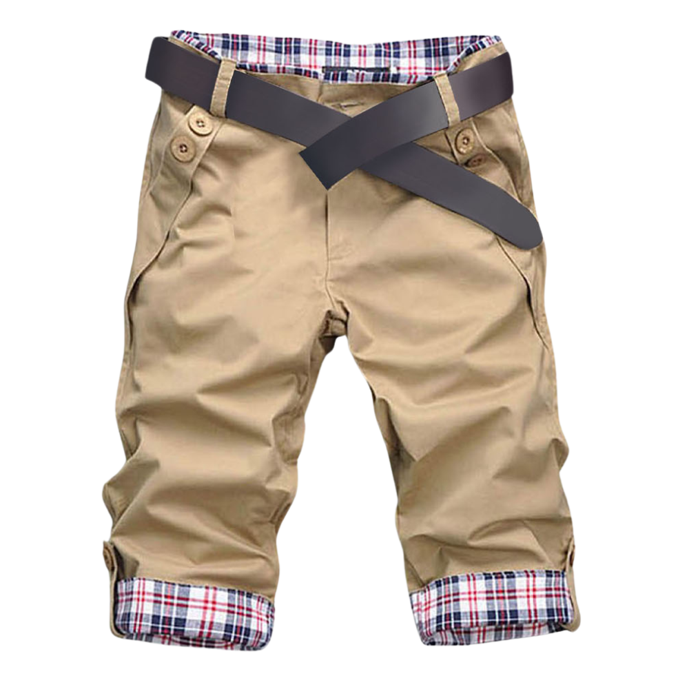 Elegant Men's Cargo Shorts -Khaki - Ozerty