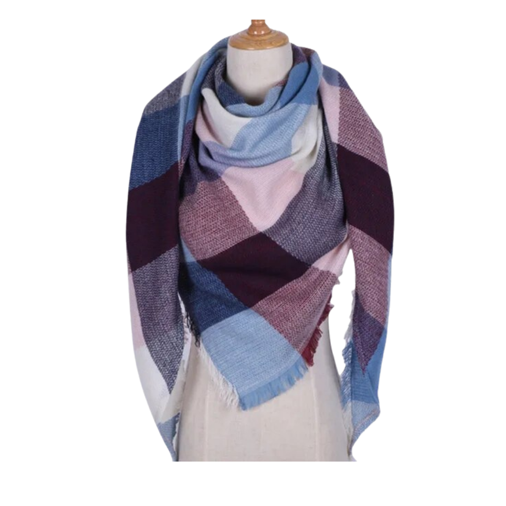 Plaid Cashmere Scarf Mohair feel -Amsterdam - Ozerty