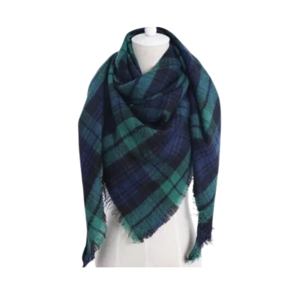 Plaid Cashmere Scarf Mohair feel -Berlin - Ozerty