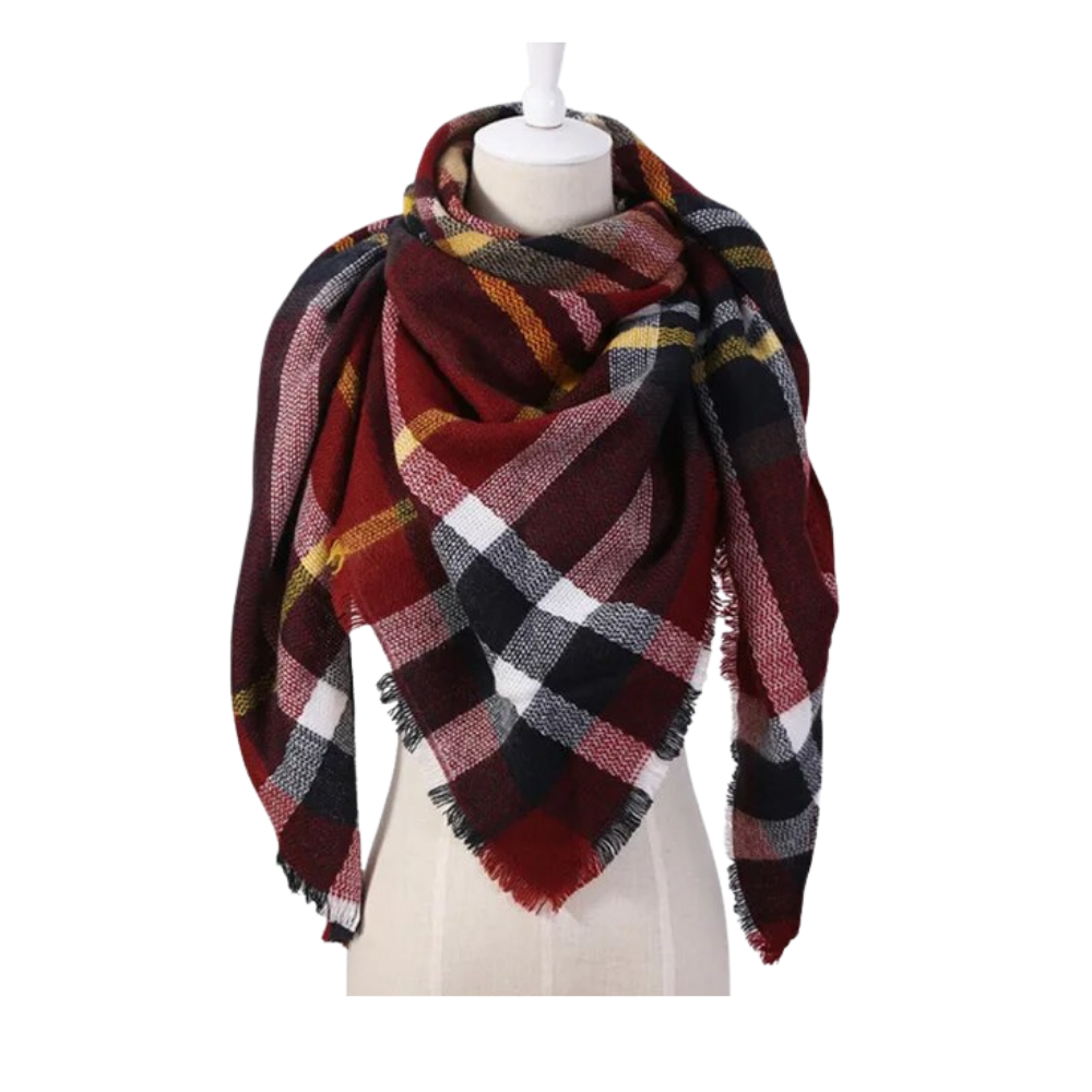 Plaid Cashmere Scarf Mohair feel -Luxembourg - Ozerty