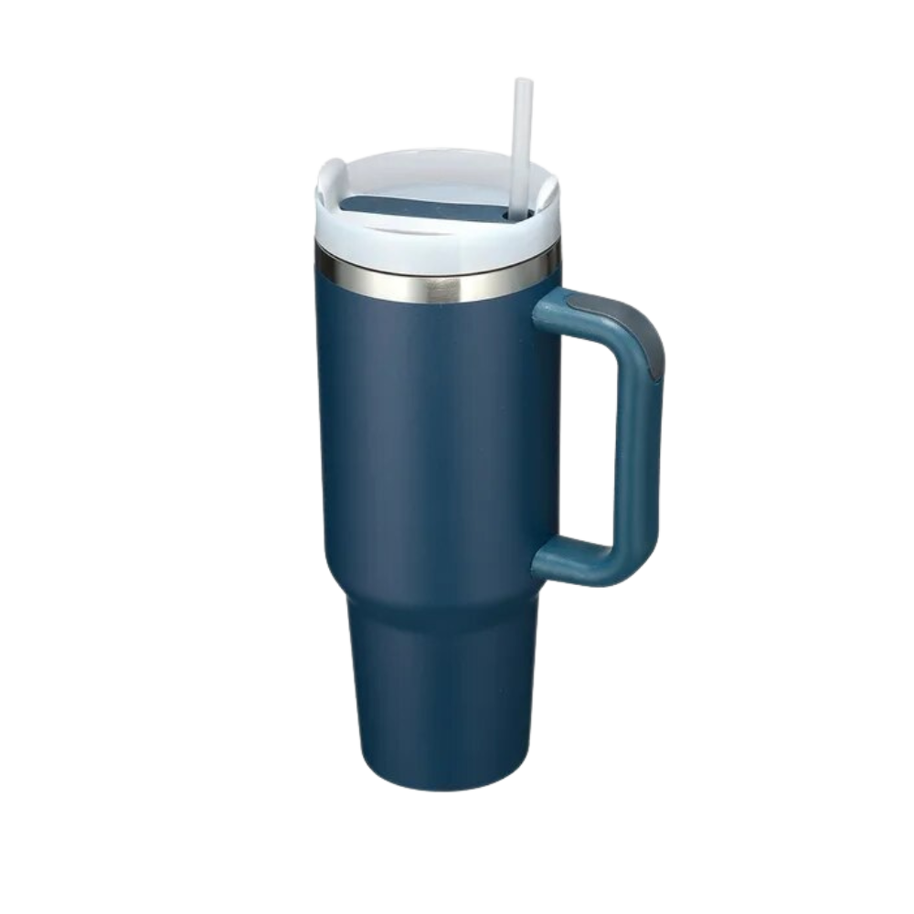 Tumbler Cup Car Large Capacity With Handle -Denim Blue - Ozerty