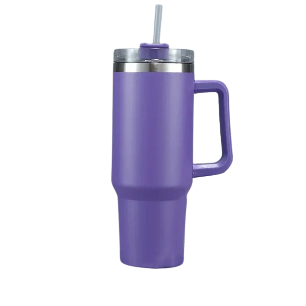 Tumbler Cup Car Large Capacity With Handle -Purple - Ozerty