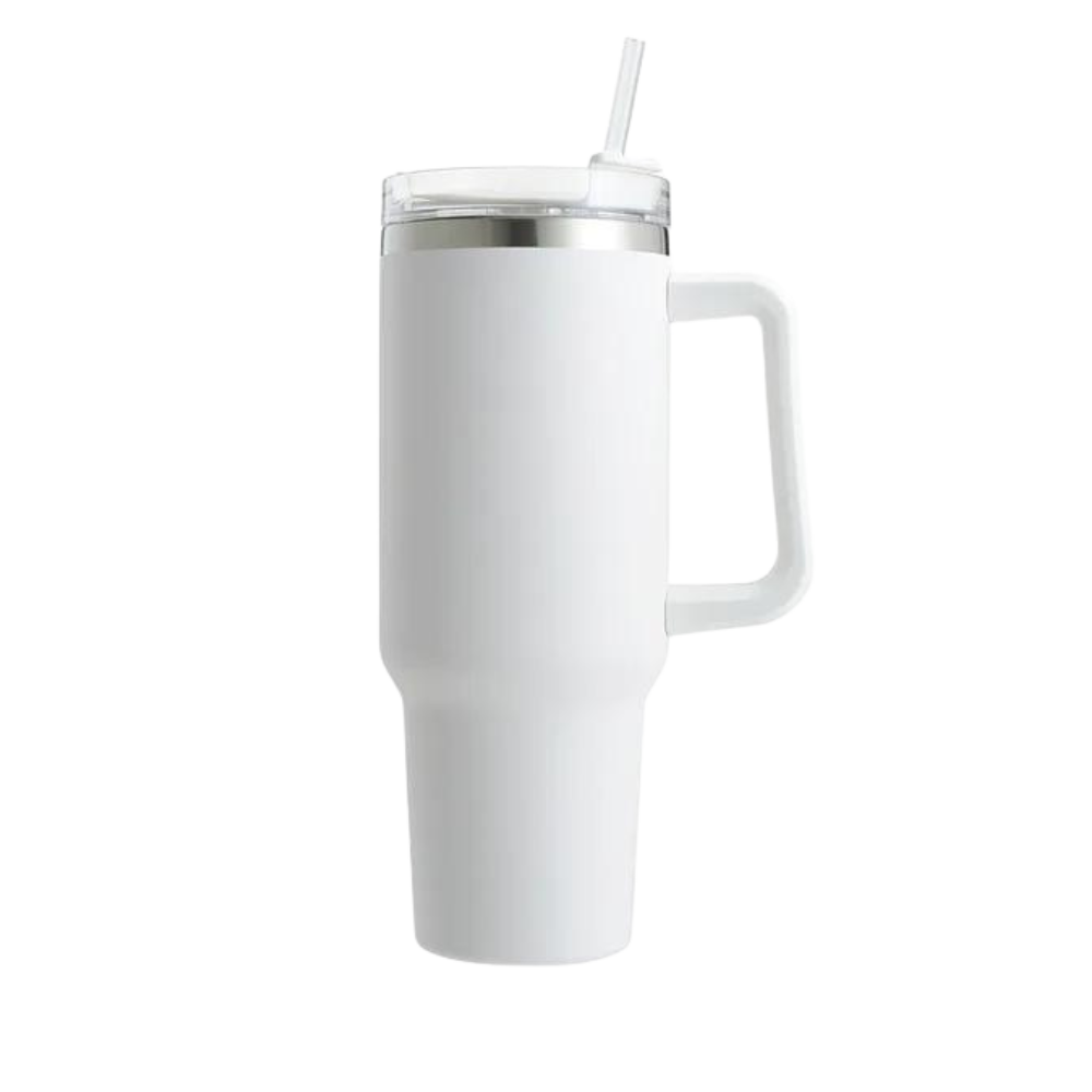 Tumbler Cup Car Large Capacity With Handle -White - Ozerty
